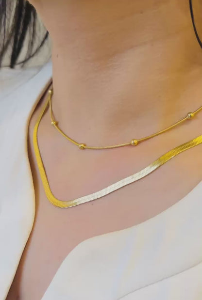 Dual Strand Gold Plated Necklace