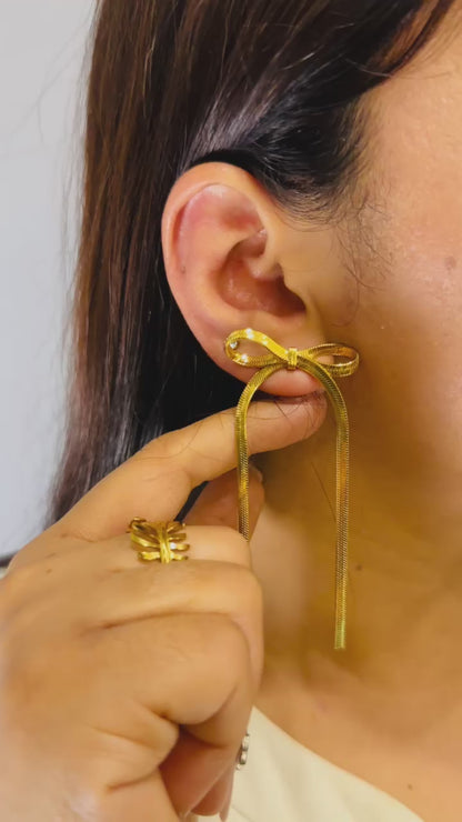 Bow Tie Drop Earrings