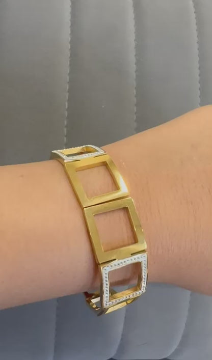 Luxe Geometric Gold Bracelet