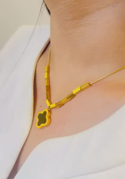 White Clover Charm Necklace